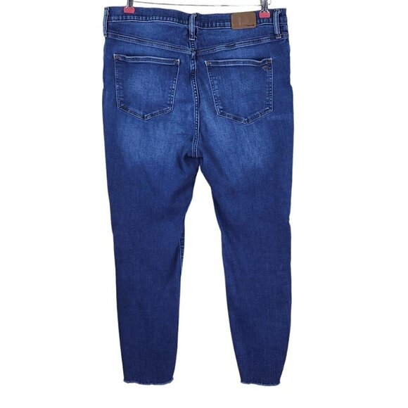 Madewell Button Fly Jeans Size 32 36X27 High Rise Skinny Raw Frayed Hem M2236 - Picture 3 of 15